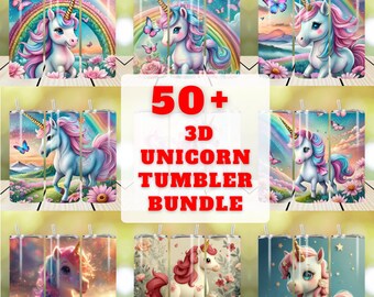 50 + 3D Unicorn Tumbler Wraps, 40 Oz Tumbler Wrap, Unicorn SVG, Unicorn Pattern,  Kids Tumbler Wrap, Cute Tumbler Wrap png