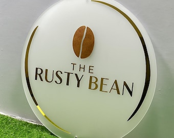 Custom  3D Acrylic Business sign, Business Logo Sign, Round Acrylic Logo Sign, Small Business Sign, Acrylic Bar Sign