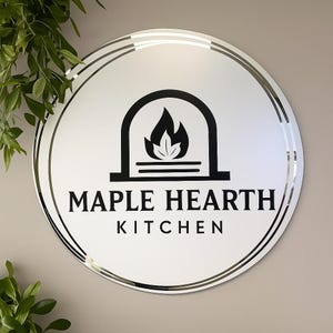 Acrylic Business Sign, Custom Acrylic Logo Sign, Business Logo Sign, Round Acrylic Sign, Small Business Plaque