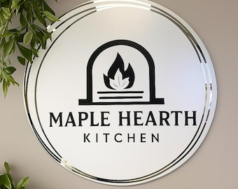 Acrylic Business Sign, Custom Acrylic Logo Sign, Business Logo Sign, Round Acrylic Sign, Small Business Plaque