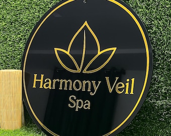 Acrylic Business Sign, Business Logo Sign, Round Acrylic Logo Sign, Acrylic Bar Sign