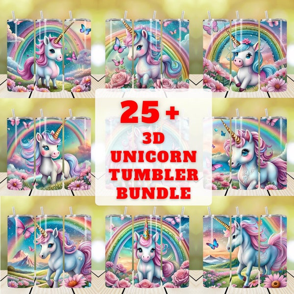 25+ Unicorn Tumbler Wrap Bundle, Tumbler Wrap Png, Skinny Tumbler, Unicorn Png, Digital Download, Best Seller, Sublimation Designs