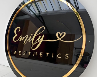 Custom Business Logo Sign, Round Acrylic Signs, Small Business Signs, Office Wall Art