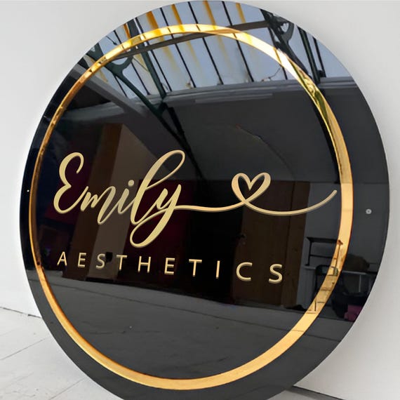 Custom Business Logo Sign, Round Acrylic Signs, Small Business Signs, Office Wall Art