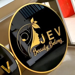 Custom Business Logo Sign, Small Business Signs, Round Acrylic Signs, Office Wall Art