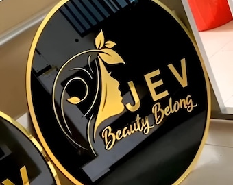 Custom Business Logo Sign, Small Business Signs, Round Acrylic Signs, Office Wall Art