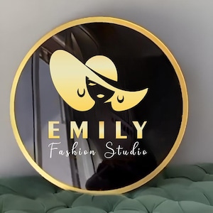 Enseigne logo d'entreprise ronde personnalisée, Enseigne murale d'entreprise 3D, Logo personnalisé en acrylique enseigne d'entreprise, Enseigne commerciale à suspendre, Devanture de bureau