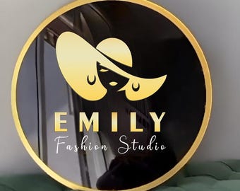 Custom Round Business Logo Sign, 3D Business Wall Sign, Custom Logo Acrylic Business Signage, Wall Hanging Business sign, Office Storefront