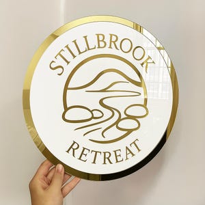 Custom Business Logo Sign | 3D Acrylic Business Sign | Acrylic Bar Sign | Round Acrylic Logo Sign| Acrylic Welcome Sign