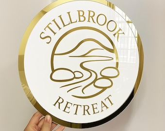 Custom Business Logo Sign | 3D Acrylic Business Sign | Acrylic Bar Sign | Round Acrylic Logo Sign| Acrylic Welcome Sign