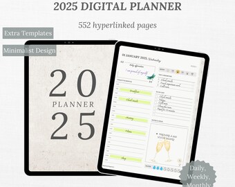 2025 Digital Planner: Minimalist iPad Goodnotes Journal (Digital Download)