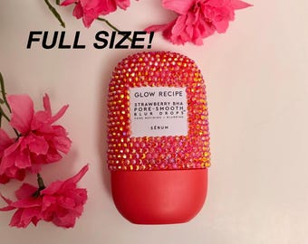 bedazzled custom glow recipe skincare/limited edition/glow recipe/gift for her/bedazzled gifts/aesthetic skincare/rhinestone skincare