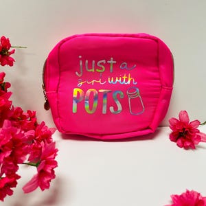 POTS medicine bag/snack bag/travel/POTS/chronic illness bag/makeup bag/funny/gift for her/POTS travel kit/pink aesthetic/dysautonomia kit