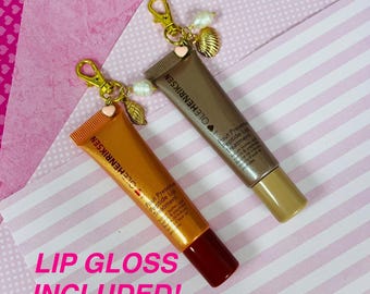 Lip gloss keychain/charm lip balm/olehenrikson lip balm/bag charm/Laneige lip balm/lip balm with charm included
