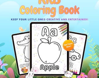 Afdrukbaar kleurboek voor kinderen | 85+ peuterpagina's, voorschoolse activiteit (digitale download)