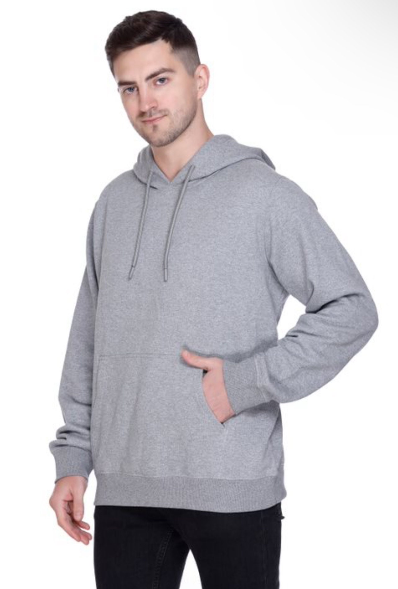 Mens Heavy Blend Grey Hooded Sweatshirt Plain Grey Hoodie Wholesale Bulk Plain Hoodie Blank Hoodie