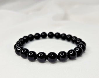 Schwarz Onyx Armband | Perlen Armband | Kristall Armband | Edelstein Armband | Armband | Schmuck | Geschenke für Sie | Geschenke für Ihn