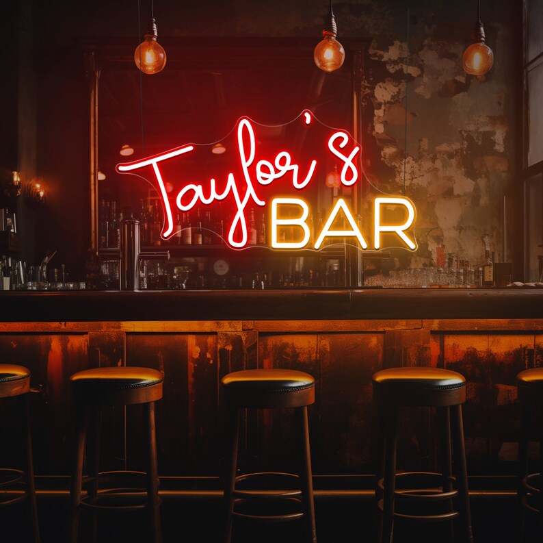 Custom Bar Sign, Battery Neon Bar Sign, Neon Bar Sign Custom, Neon Bar