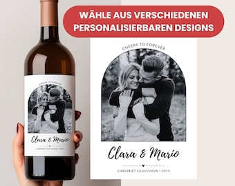 Hochzeitsgeschenk Weinflasche Etikett personalisiert, Hochzeitswein Etikett, Brautpaar Geschenk personalisiert, Geschenk Hochzeitsgäste