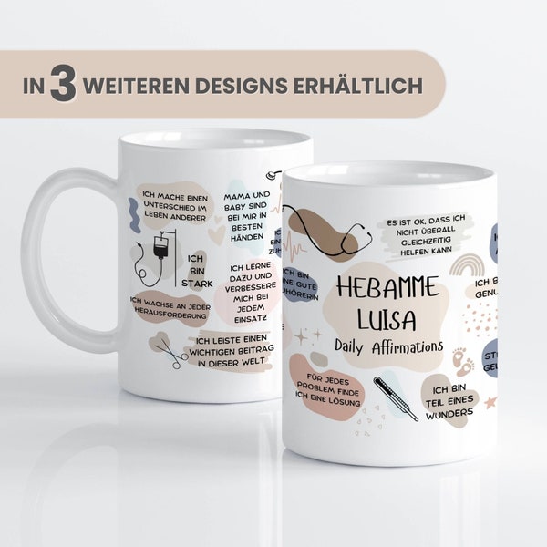 Geschenk Hebamme, personalisiertes Geschenk mit Name, Geschenkidee Hebamme, Hebamme Dankeschön, Hebamme Affirmation, Schwangerschaft, Geburt