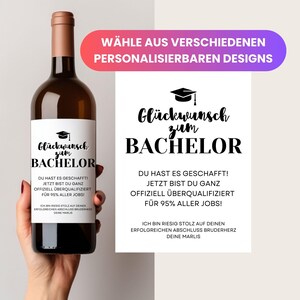 Geschenk zum Bachelor personalisiert Geschenke Bachelorabschluss Weinetikett Geschenk Studium bestanden Geldgeschenke Bachelorette Abschluss