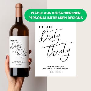 30. geburtstag frau, Weinetikett 30. Geburtstag, Geschenk 30. Geburtstag, 30. Geburtstag Karte, Dirty Thirty, personalisiertes Geschenk