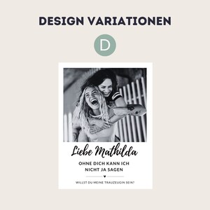 May include: Black and white photo of two women laughing. The text reads "Liebe Mathilda" "Ohne dich kann ich nicht ja sagen" "Willst du meine Trauzeugin sein?"