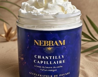 Chantilly Hydratante Corps & Cheveux | Beurre Naturel Nourrissant | Peaux Sèches | Cheveux Bouclés, Frisés et Crépus | Cosmétique Africaine