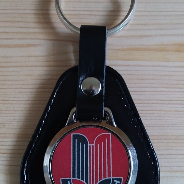 TRIUMPH CLASSIC (logo rouge/noir) - porte-clés / porte-clés en cuir de style vintage