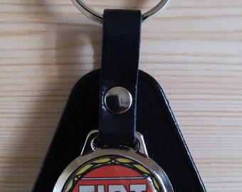 FIAT CLASSIC - Lederen sleutelhanger / sleutelhanger in vintage stijl