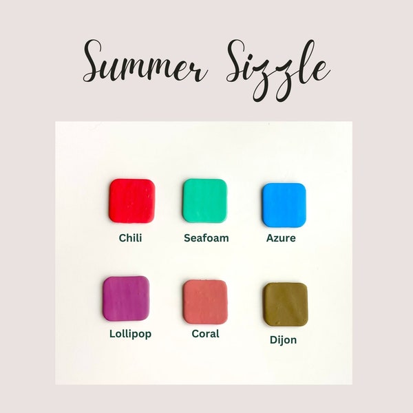 Summer Sizzle Sculpey Premo Color Recipes - Bold Bright Modern Color Palette - Polymer Clay Color Mixing Guide - Digital Download