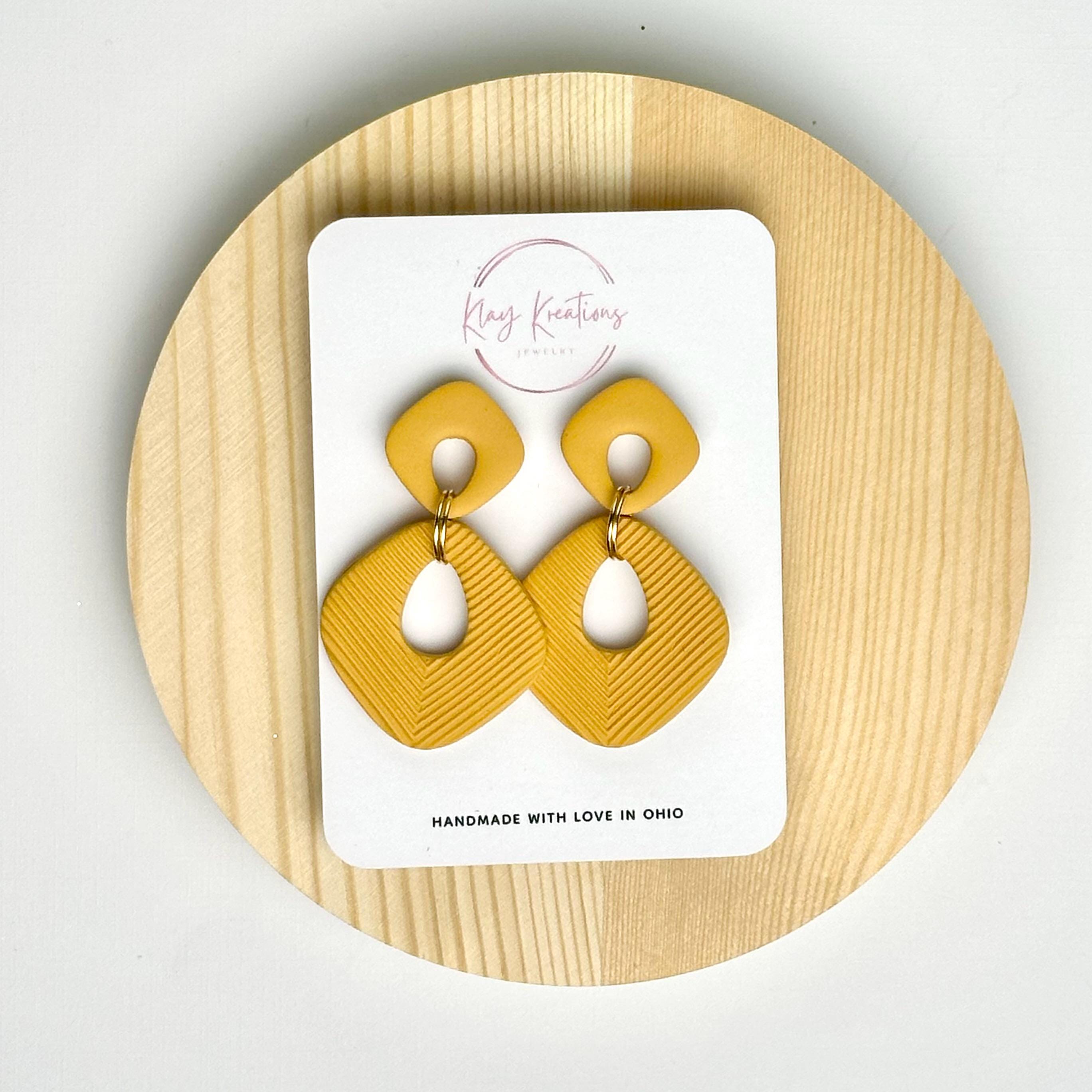 The Nicole | Core Collection - Everyday Clay Dangles, Modern Minimalist Statement Earrings, Classic & Timeless Jewelry, Stainless Steel Post