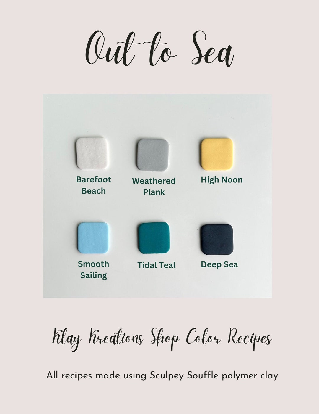Out to Sea Sculpey Souffle Color Recipes - Coastal Ocean Inspired Color ...