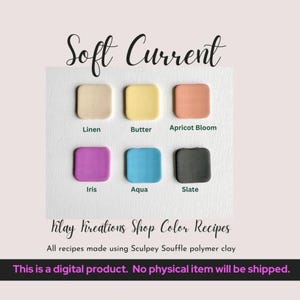 Farbrezepte für Sculpey Soufflé in sanften Farben – Moderner minimalistischer Stil – Anleitung zum Mischen von Polymerclay-Farben – Digitaler Download