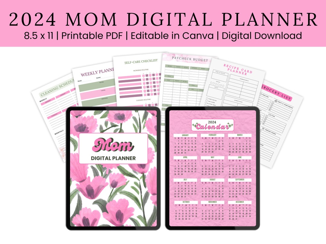 2024 MOM DIGITAL PLANNER Moms Home Planner iPad Planner Family