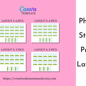 Photo Strips Canva Template | 4 Layouts + Bonus Photo Collage | Printable Photo Booth Strips | DIY Event Photos | Instant Download