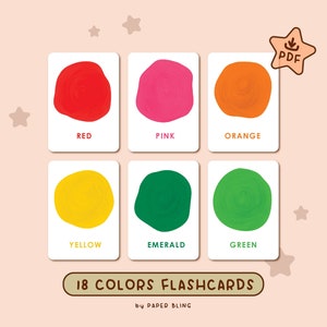Tarjetas didácticas de colores, materiales Montessori, tarjetas didácticas de colores para aprender en casa, tarjetas de actividades educativas para niños pequeños