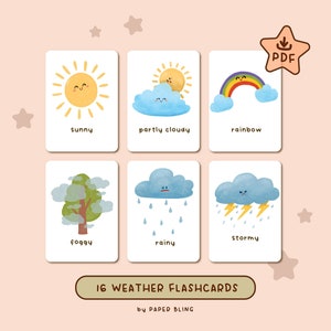 Cartes Flash météo Montessori, matériel d'apprentissage, cartes Flash météo, cartes d'activités éducatives à la maison pour les tout-petits