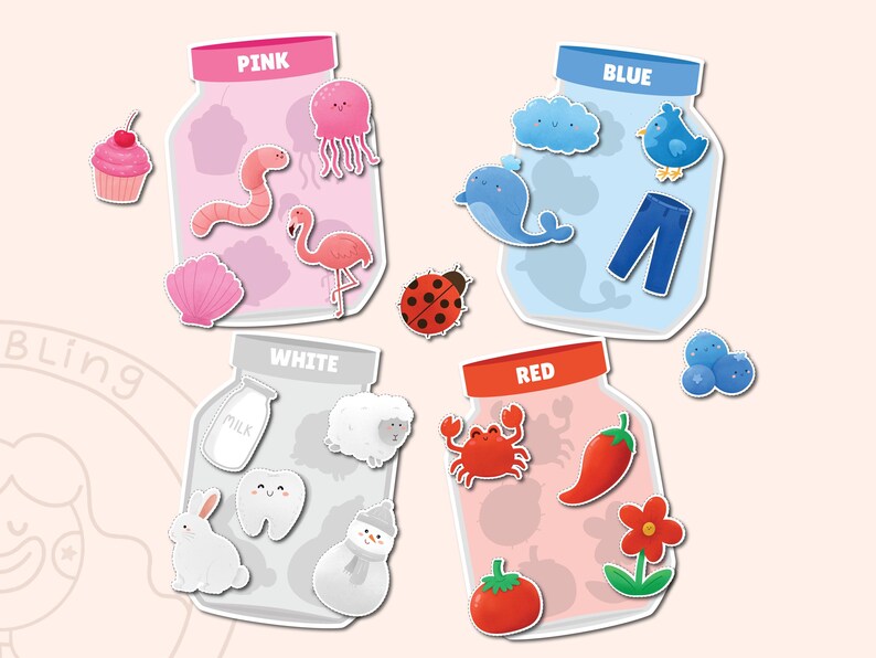 Matching Color Jars Color Matching Jars Printable Game: Toddler Preschool Learning (PDF ...