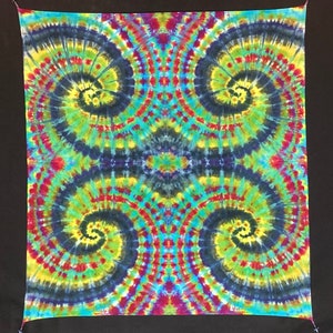 Ice dyed multi spiral tapestry 58x58