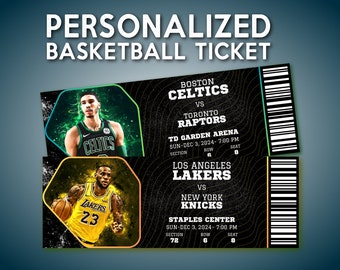 Custom Basketball Ticket, Basketball Hockey Baseball Football Tickets, Sports Event, Basketball Surprise Ticket, Printable
