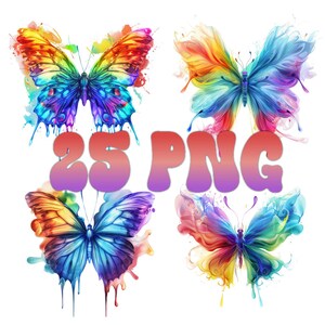 Butterfly Clipart, Nature Clipart, Purple Butterflies, Pink Butterfly, Transparent Background, Butterfly Clipart Bundle, Butterfly png