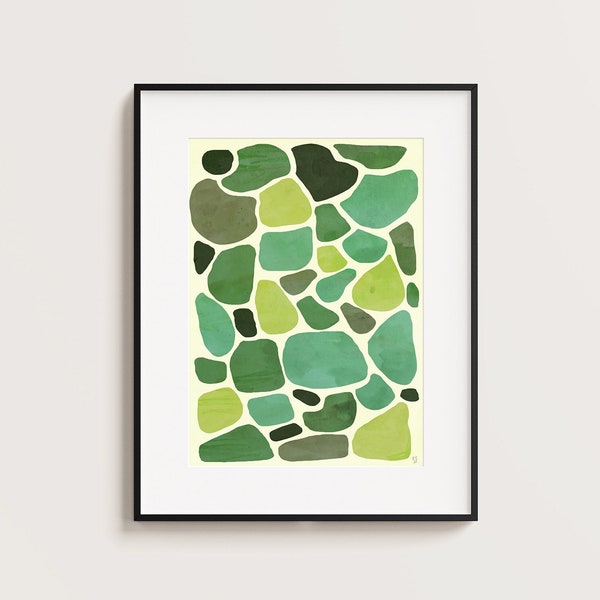 A1  poster minimalist, green colors poster art abstract minimalist shapes, wanddeko, wohndeko, formen, minimalistische Kunst