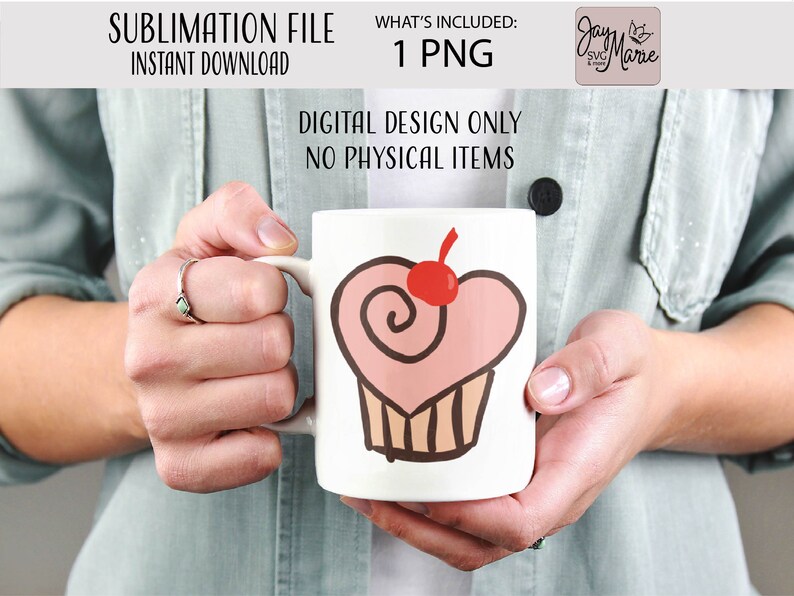 Cupcake Png, Kawaii Clipart, Heart Png, Hand Drawn, Heart Clip Art