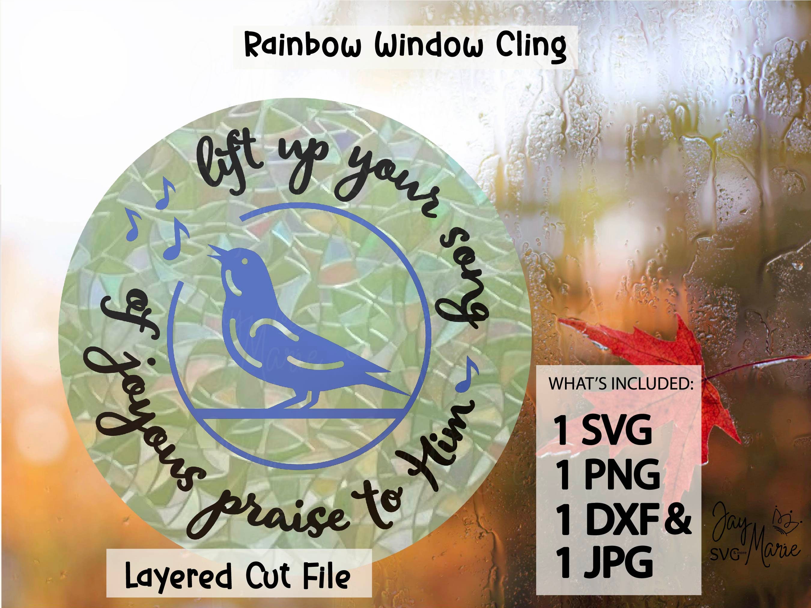 Scripture Window Clings Bible Verse Svg Rainbow Window Cling Dopamine Decor Faux Stained Glass ...