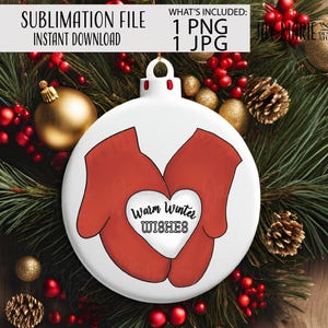 Adornos navideños con imágenes prediseñadas, diseños de sublimación, imágenes prediseñadas digitales dibujadas a mano en formato PNG para máquinas de corte Cricut y Silhouette, cálidos deseos de invierno