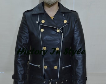 Vintage Black Leather Cropped Biker Jacket Contempo Casuals Biker Jacket. UK 10 12 Etsy UK