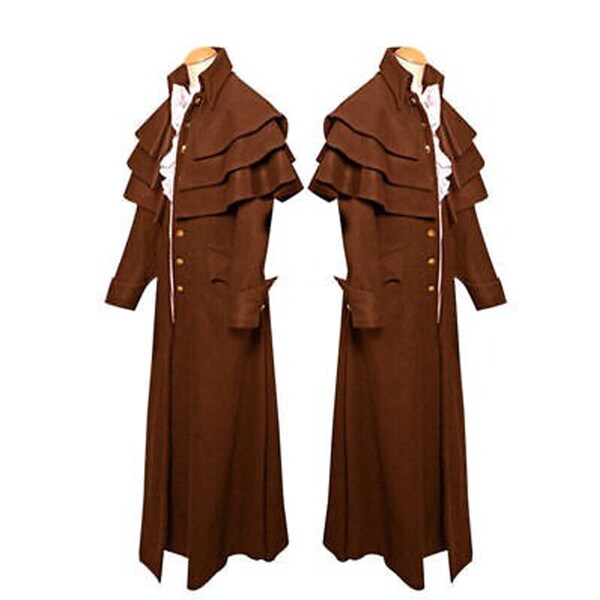 New Triple Layer Garrick Cape Regency Coat Men's Wool Brown Cape Handmade Expedited Shipping Services Available Worldwide