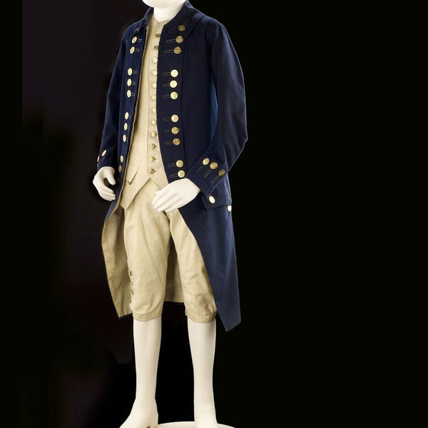 New Royal Navy Blue Uniform 1774-87 Wool Jacket, 18th Royal Navy History Of Napoleon Uniform Men's Wool Coat Expedited Shipping Worldwide