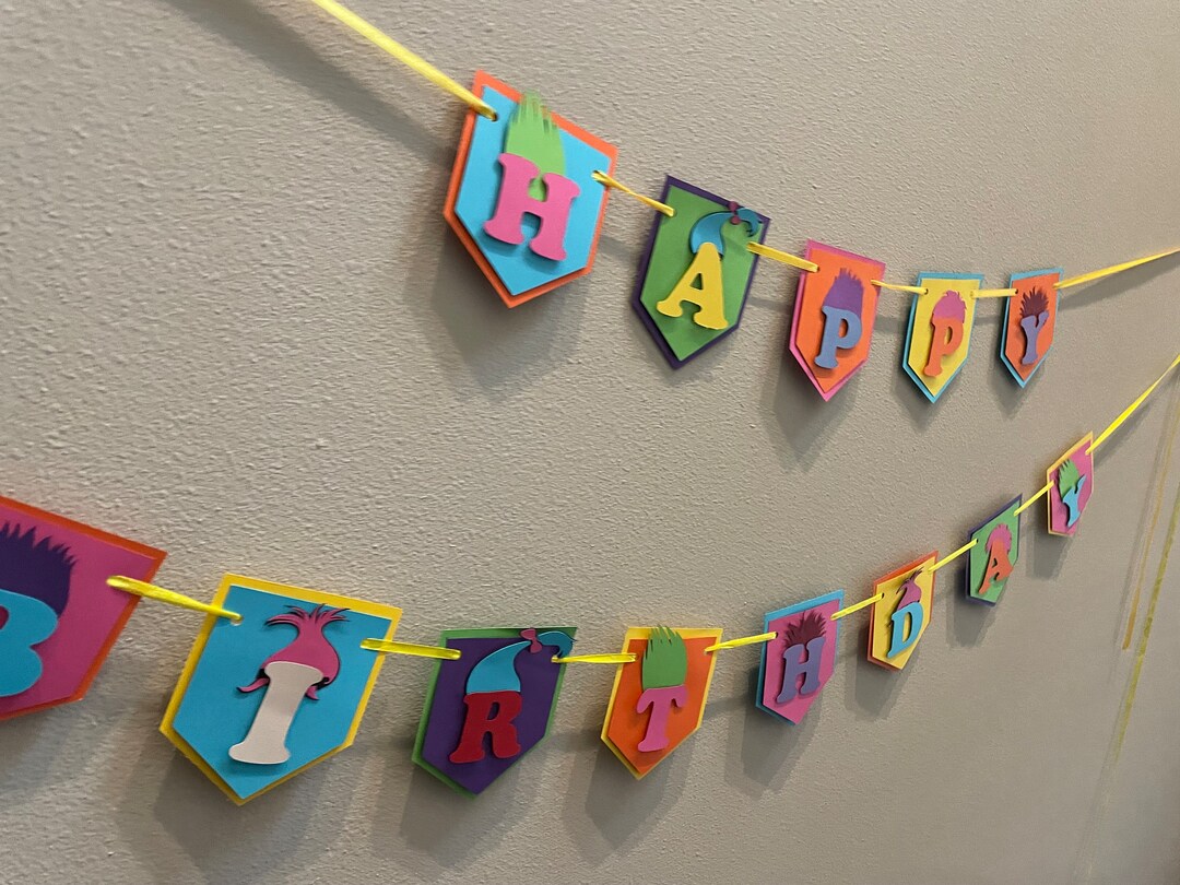 Trolls Birthday Party Banner - Etsy